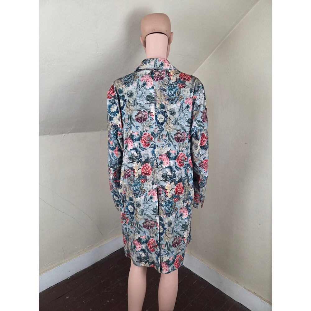 Peruvian Connection Women's US 18 Floral Tapestry Long Coat Blazer Cotton - Picture 5 of 14
